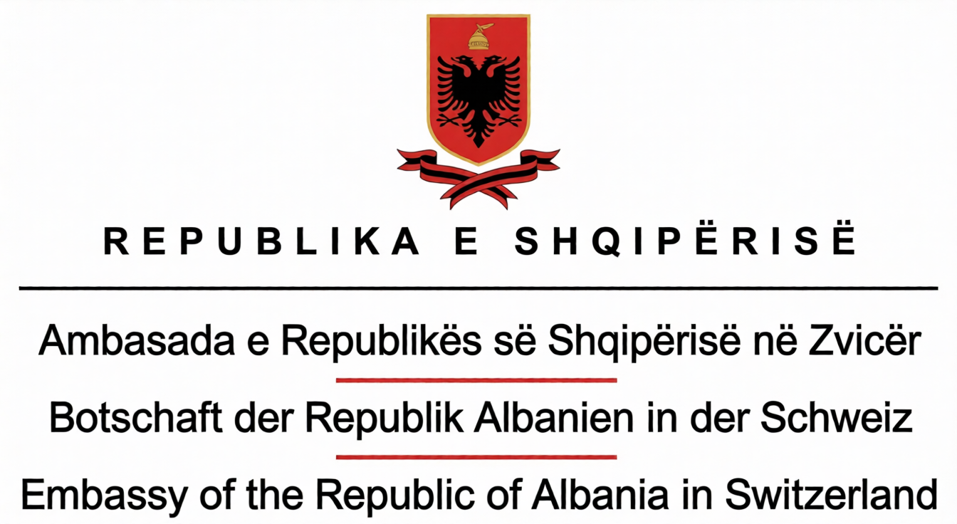 Logo Ambassade d'Albanie en Suisse - Partenaire de Mateo Thode